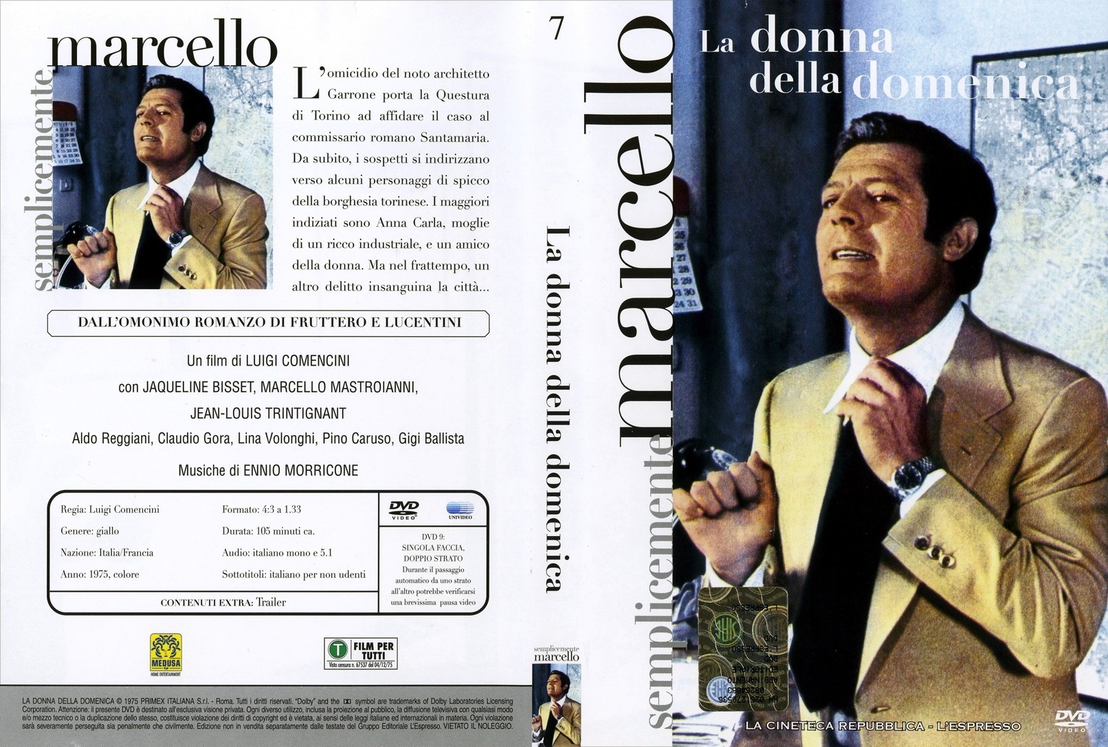 Copertina e retrocopertina DVD del film de La Donna della Domenica.